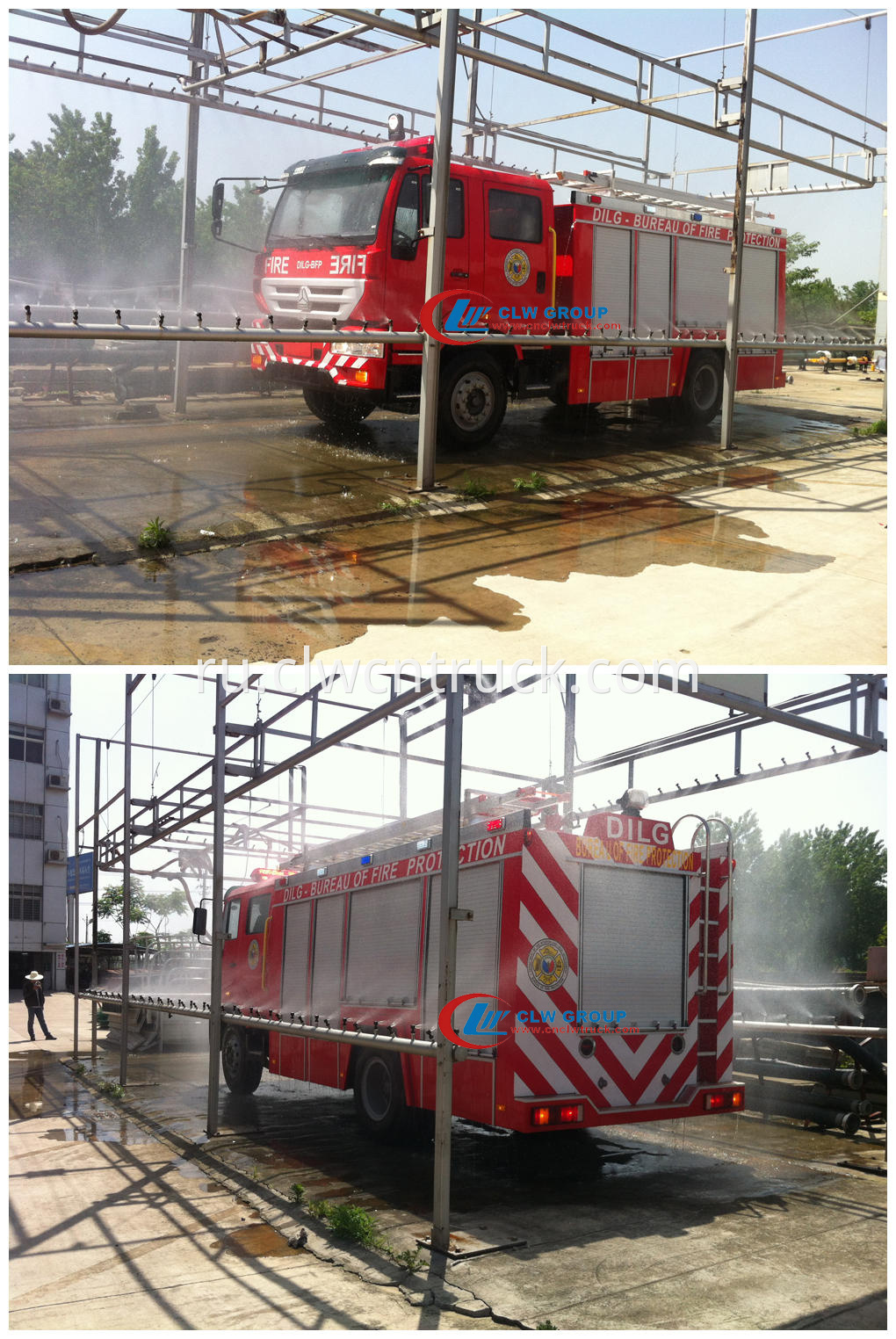 fire fighting truck on water testing